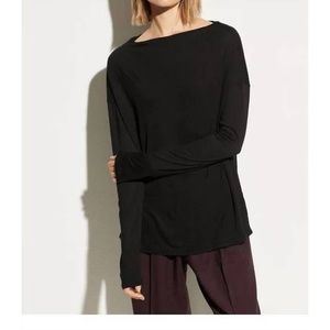 Vince mock boatneck pullover top NWOT